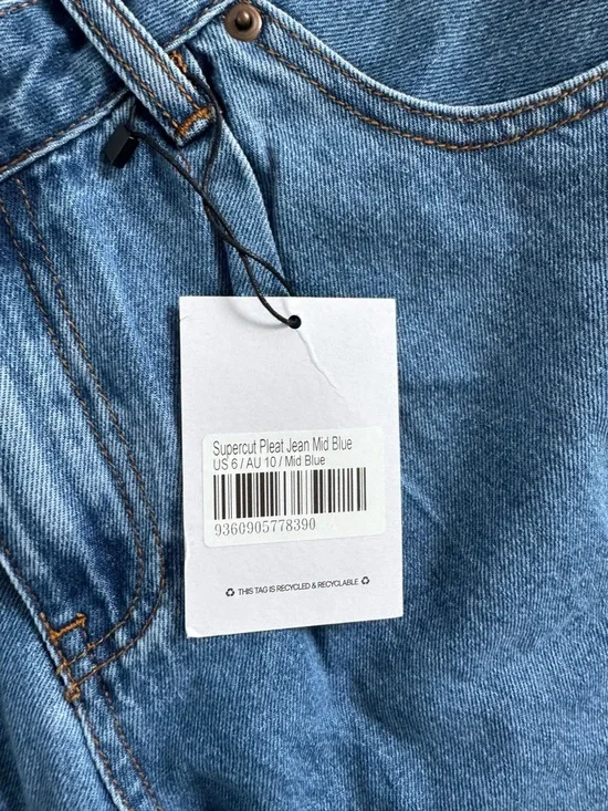 Princess Polly Mid-Rise Straight Leg Jeans — Blue Denim - Picture 5 of 5